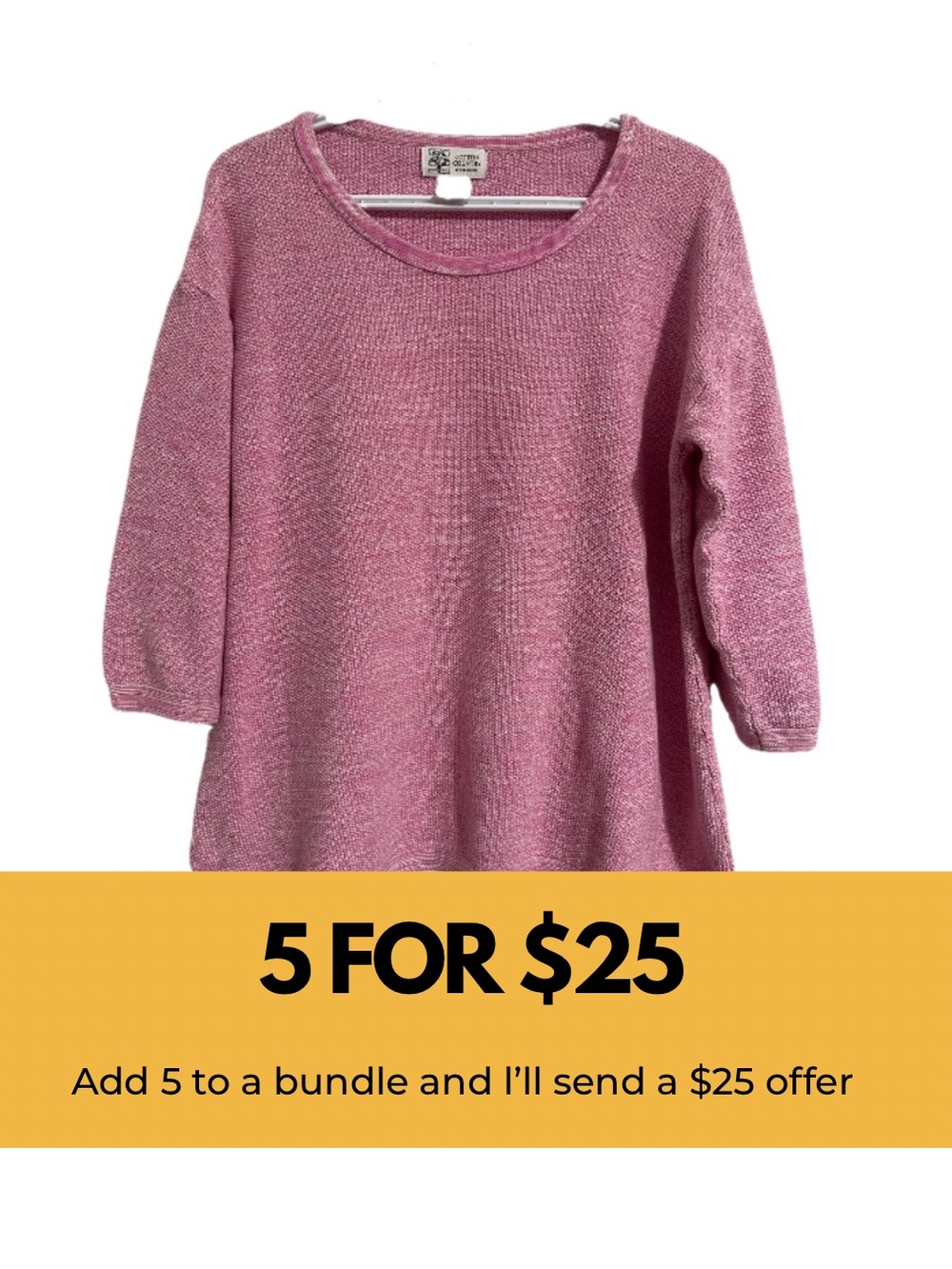 Parkhurst Dusty Pink Crewneck 100% Cotton Top